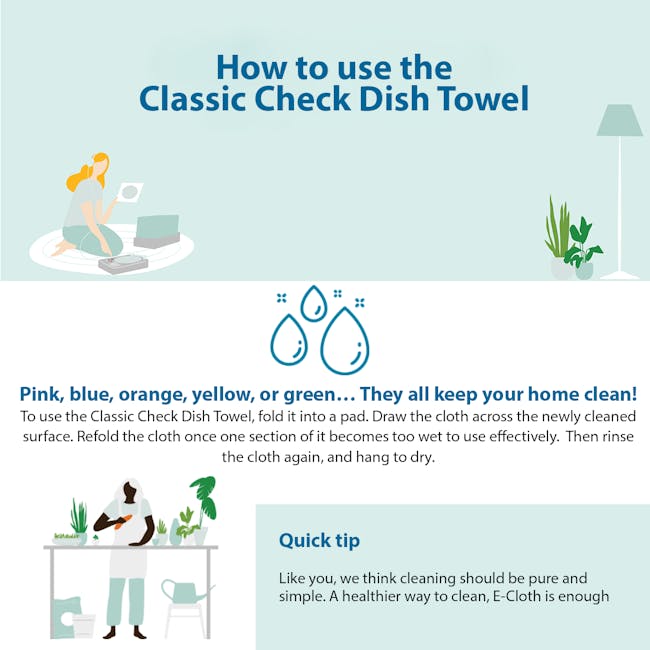e-cloth Eco Tea Towel / Dish Cleaning Cloth - Blue - 1