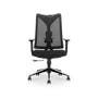 Swivo Table 1.2m - Natural with Damien Mid Back Office Chair - Black (Waterproof) - 7