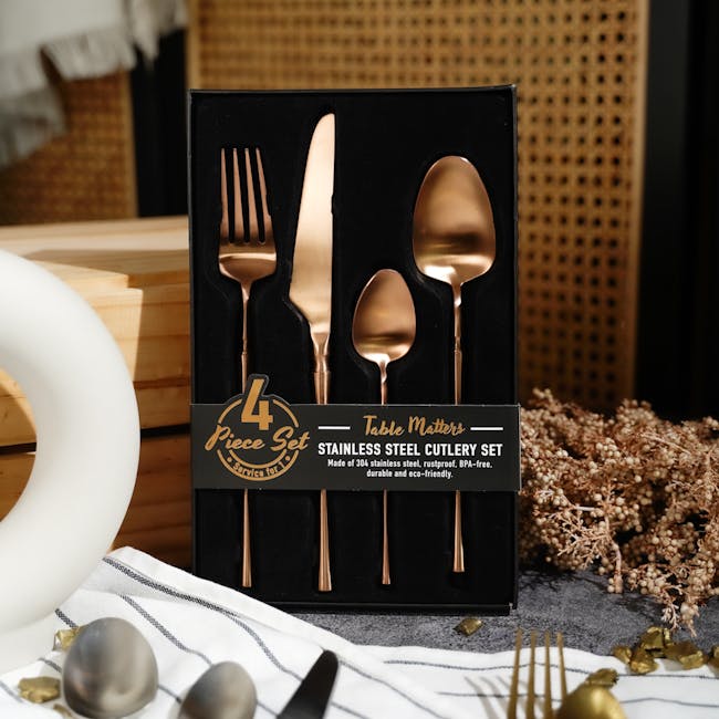 Table Matters Parisian 4pc Cutlery Set - Rose Gold - 3