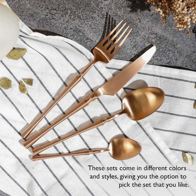 Table Matters Parisian 4pc Cutlery Set - Rose Gold - 5