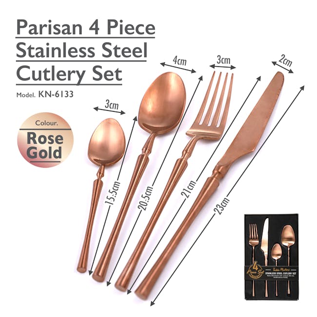 Table Matters Parisian 4pc Cutlery Set - Rose Gold - 6