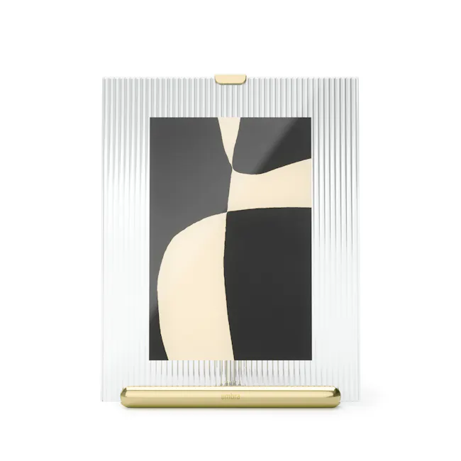 Flute Photo Frame 4x6/5x7 - Brass - 4 - Umbra frame, sleek design, modern aesthetic, abstract art, geometric shapes