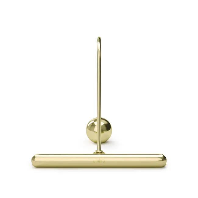 Flute Photo Frame 4x6/5x7 - Brass - 7 - Golden metallic ball and rod, minimalist design, sleek finish, reflective surface
