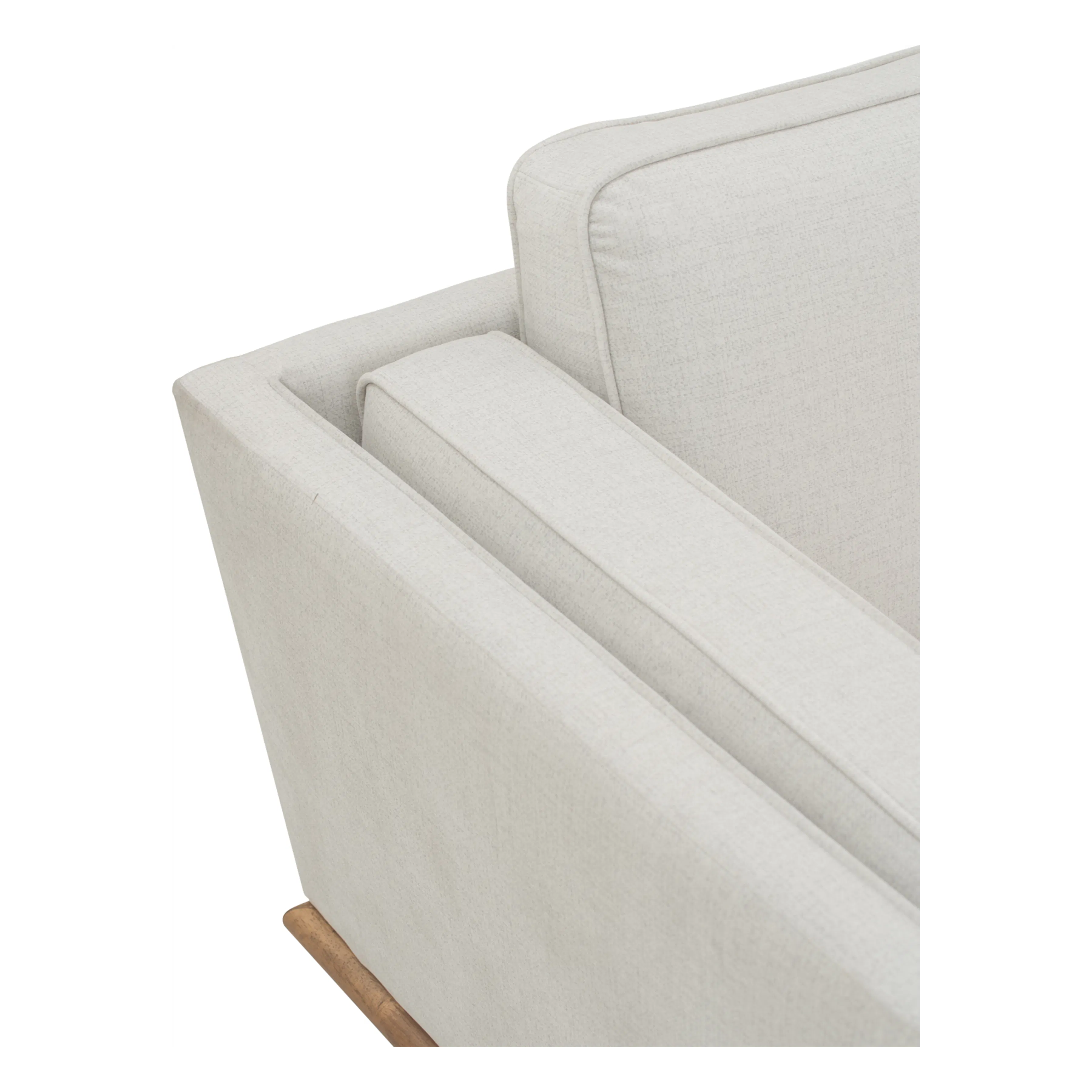 Carter 3 Seater Sofa - Cocoa, Light Beige (Pet Friendly) - 11 - Light beige upholstered armchair, minimalist design, soft