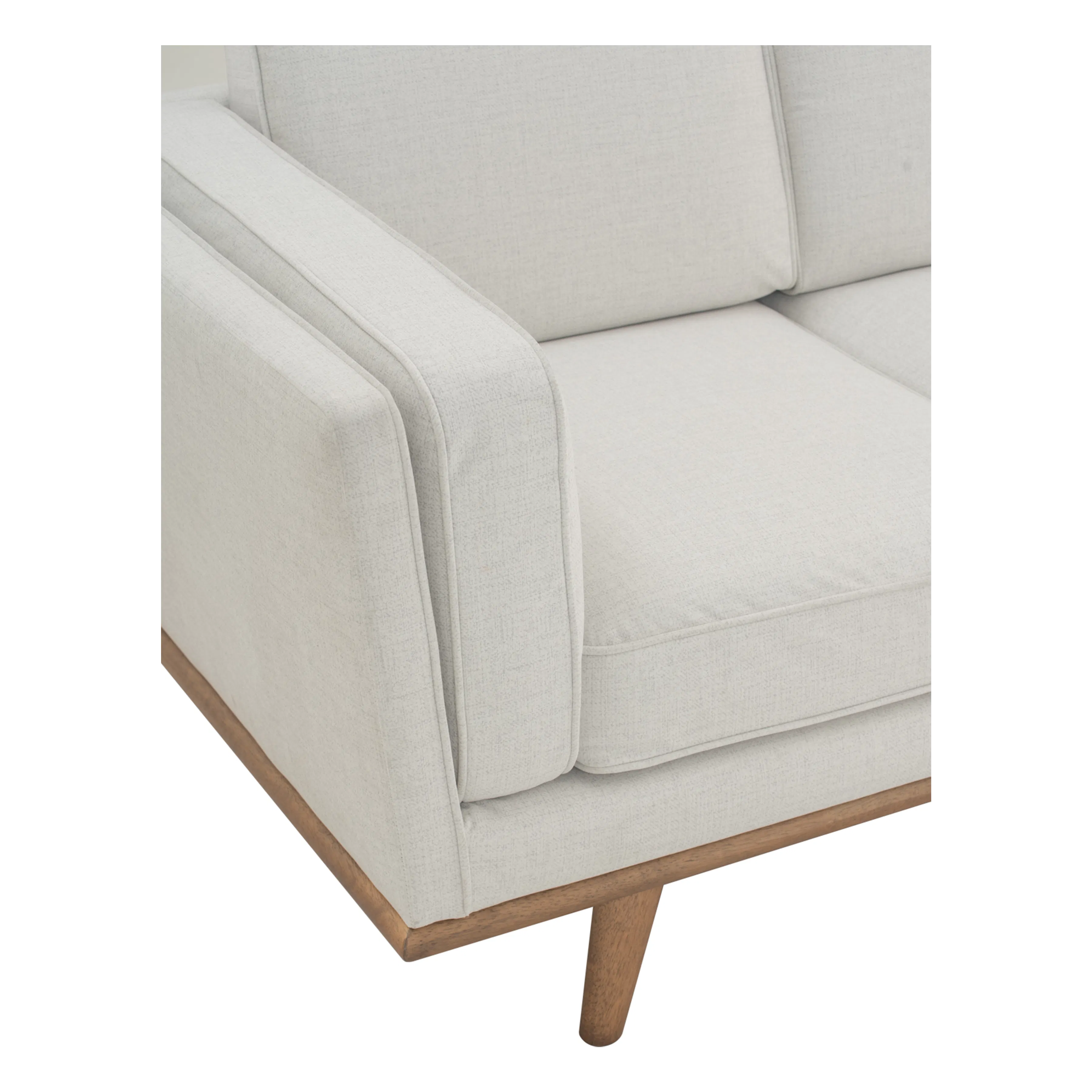 Carter 3 Seater Sofa - Cocoa, Light Beige (Pet Friendly) - 10 - Light-colored, modern sofa with clean lines, upholstered in