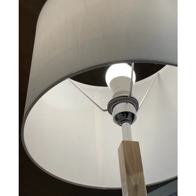 Maya Floor Lamp - Walnut, Black - 5 - Modern pendant light fixture, sleek design, metallic shade, soft glow, elegant ceiling