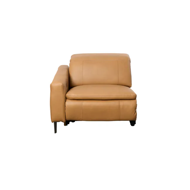 Clyde Left Arm Power Recliner Unit - Oslo Tan (Top Grain Leather) - 1 - Leather sofa, tan leather, comfortable seating