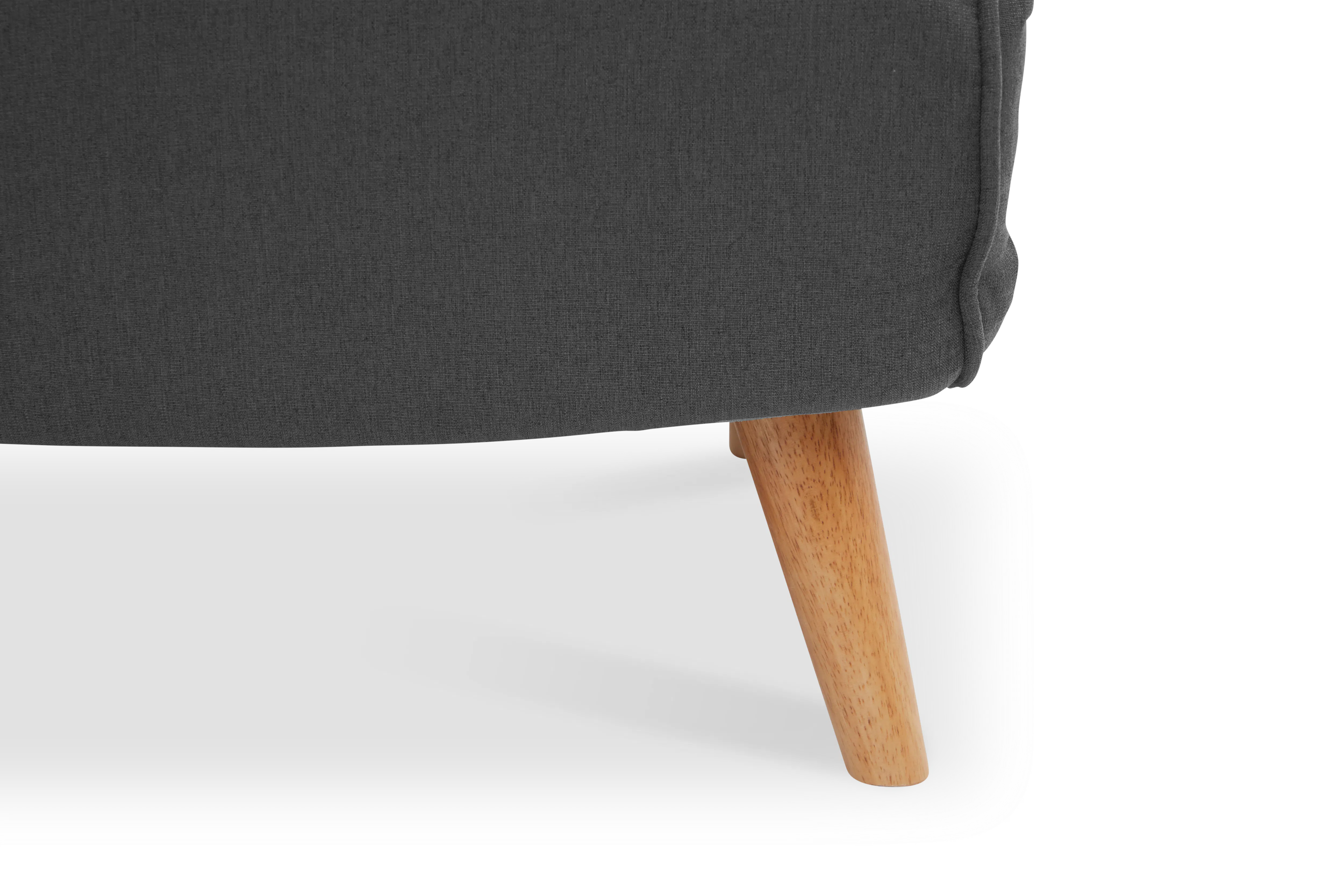 Noel Sofa Bed - Ebony - 17 - Gray upholstered chair, wooden legs, minimalist design, natural wood grain, soft fabric