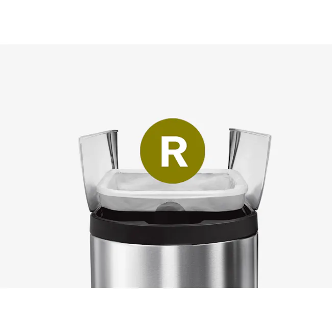 simplehuman Butterfly Step Bin - Brushed (2 Sizes) - 4 - Stainless steel travel mug, sleek design, ergonomic handle