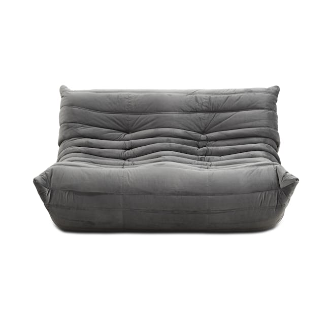 Hayward 2 Seater Low Sofa with Hayward 1 Seater Low Sofa - Warm Grey (Velvet) - 1