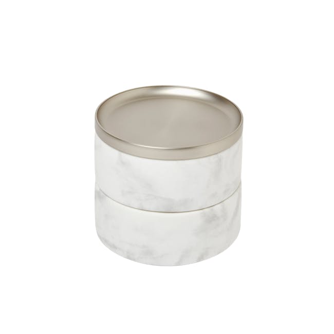 Tesora Marble Box - White, Nickel - 0
