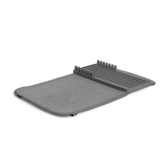 Udry Mini Dish Drying Mat - Charcoal - 3 - Grey pet bed with soft, textured surface, ergonomic design, padded edges