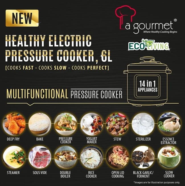 La Gourmet Healthy Electric Pressure Cooker 6L - 3
