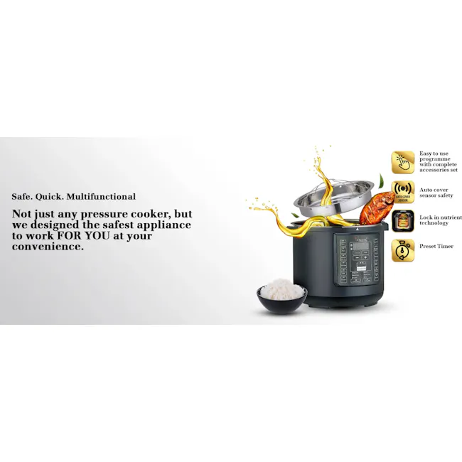La Gourmet Healthy Electric Pressure Cooker 6L - 9 - Safe, Quick, Multifunctional, Not just any pressure cooker, designed