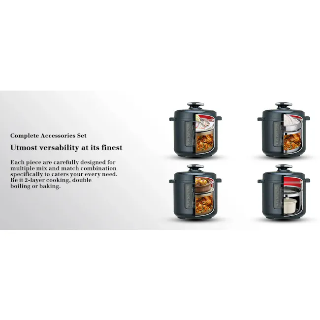 La Gourmet Healthy Electric Pressure Cooker 6L - 11 - Ultramodern, versatile, multi-function, compact design, 2-layer