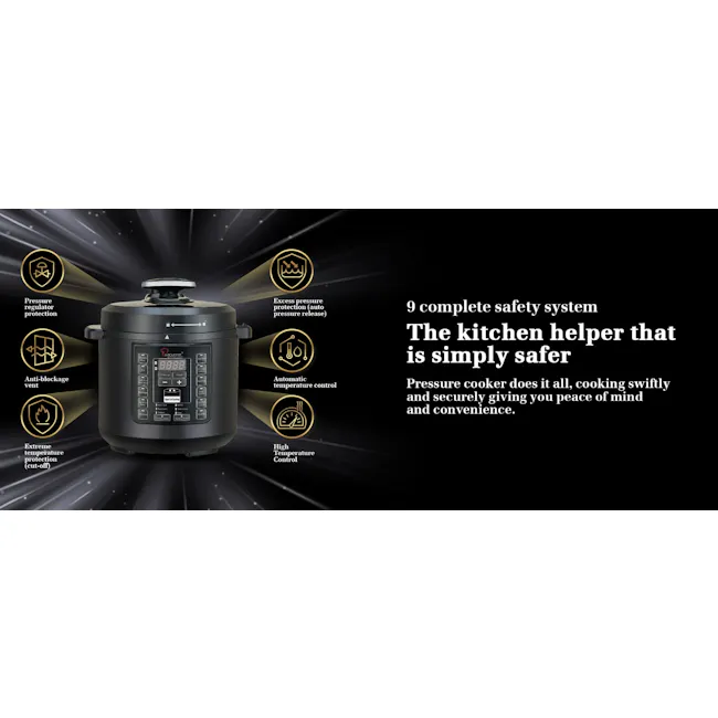 La Gourmet Healthy Electric Pressure Cooker 6L - 5 - Pressure regulator protection, Anti-blockage vent, Extreme temperature