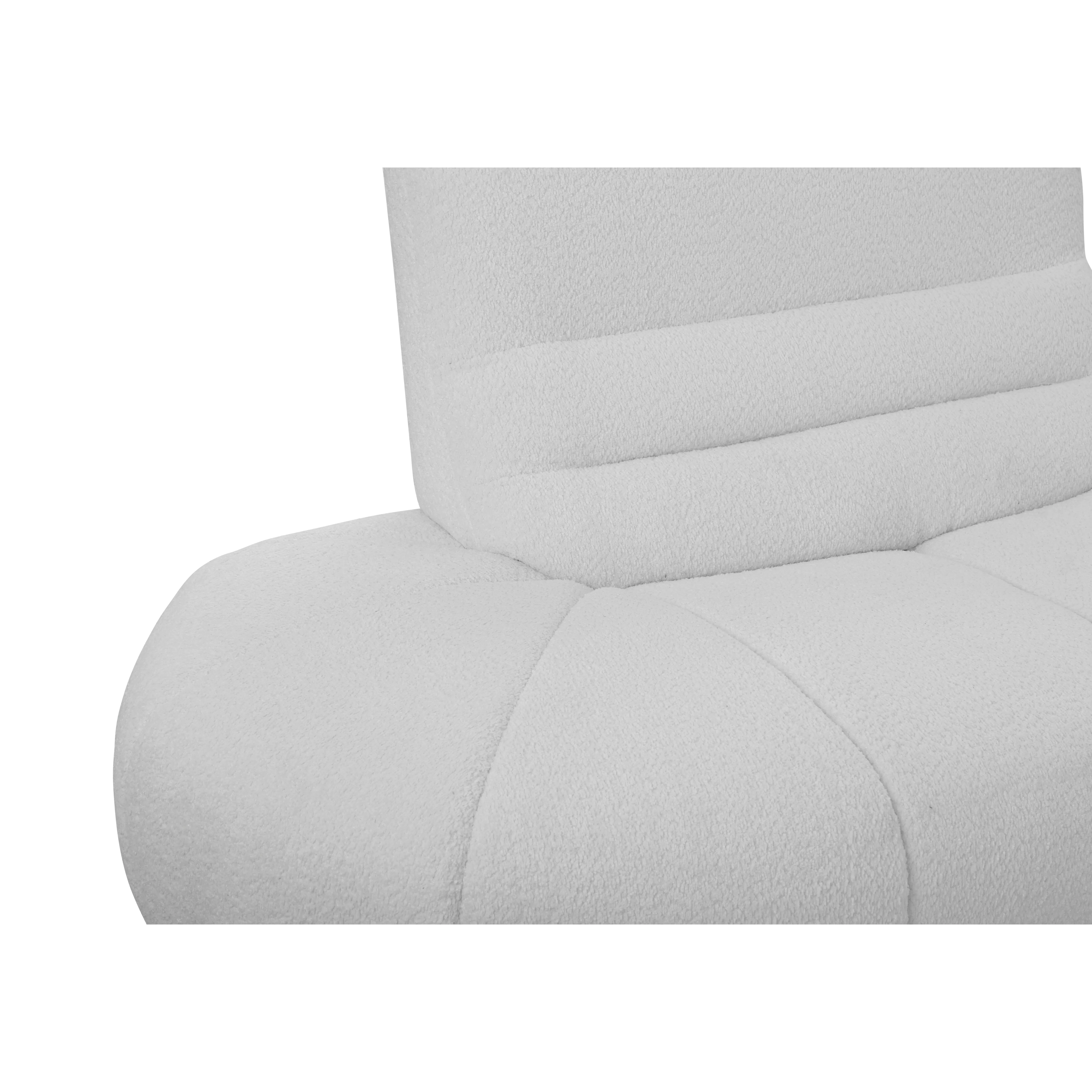 Tara 3 Seater Corner Extended Sofa - Grey - 16 - Luxurious, plush, white sofa with soft, textured upholstery., Modern