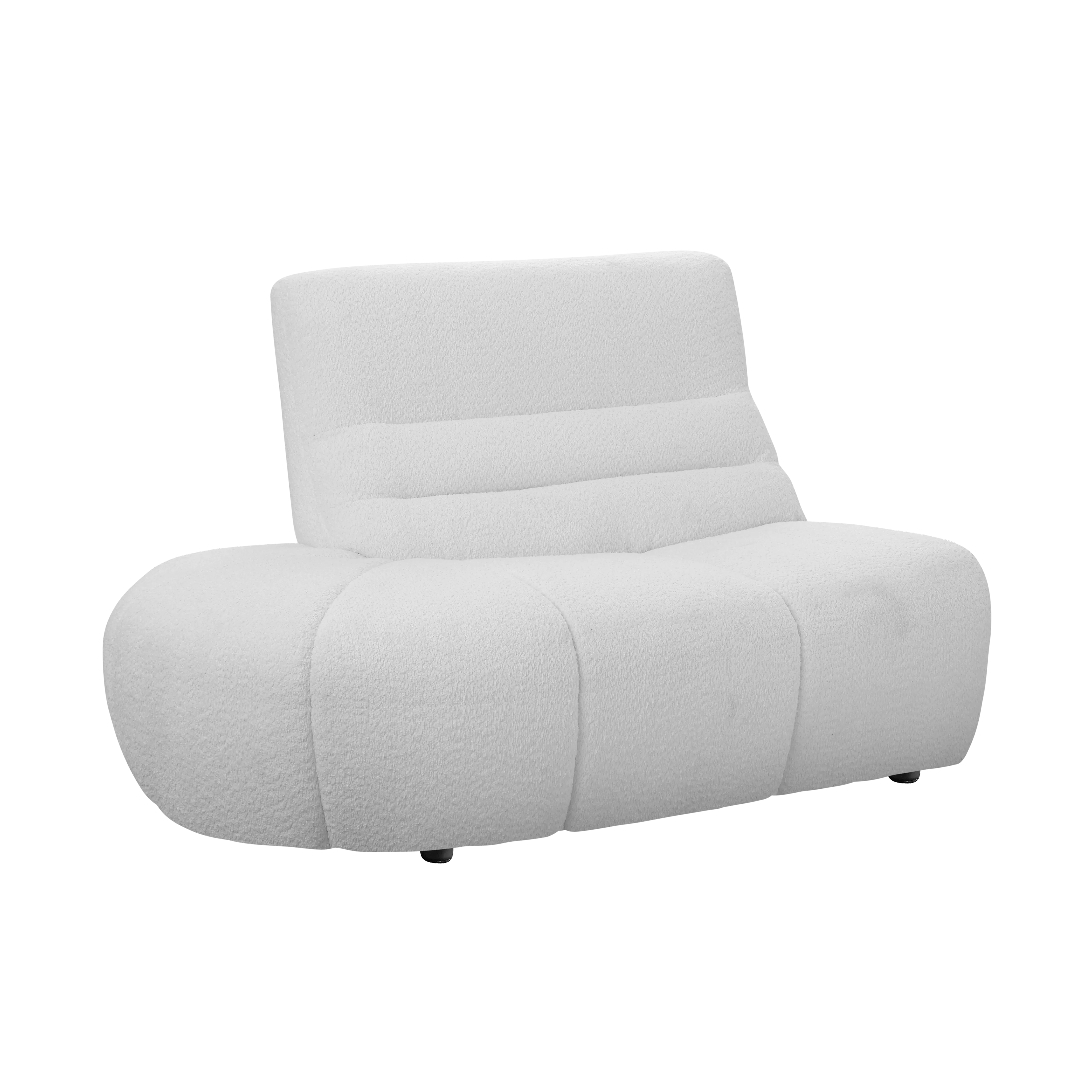 Tara 3 Seater Corner Extended Sofa - Grey - 18 - Luxurious white upholstered chair, soft, plush fabric, ergonomic design