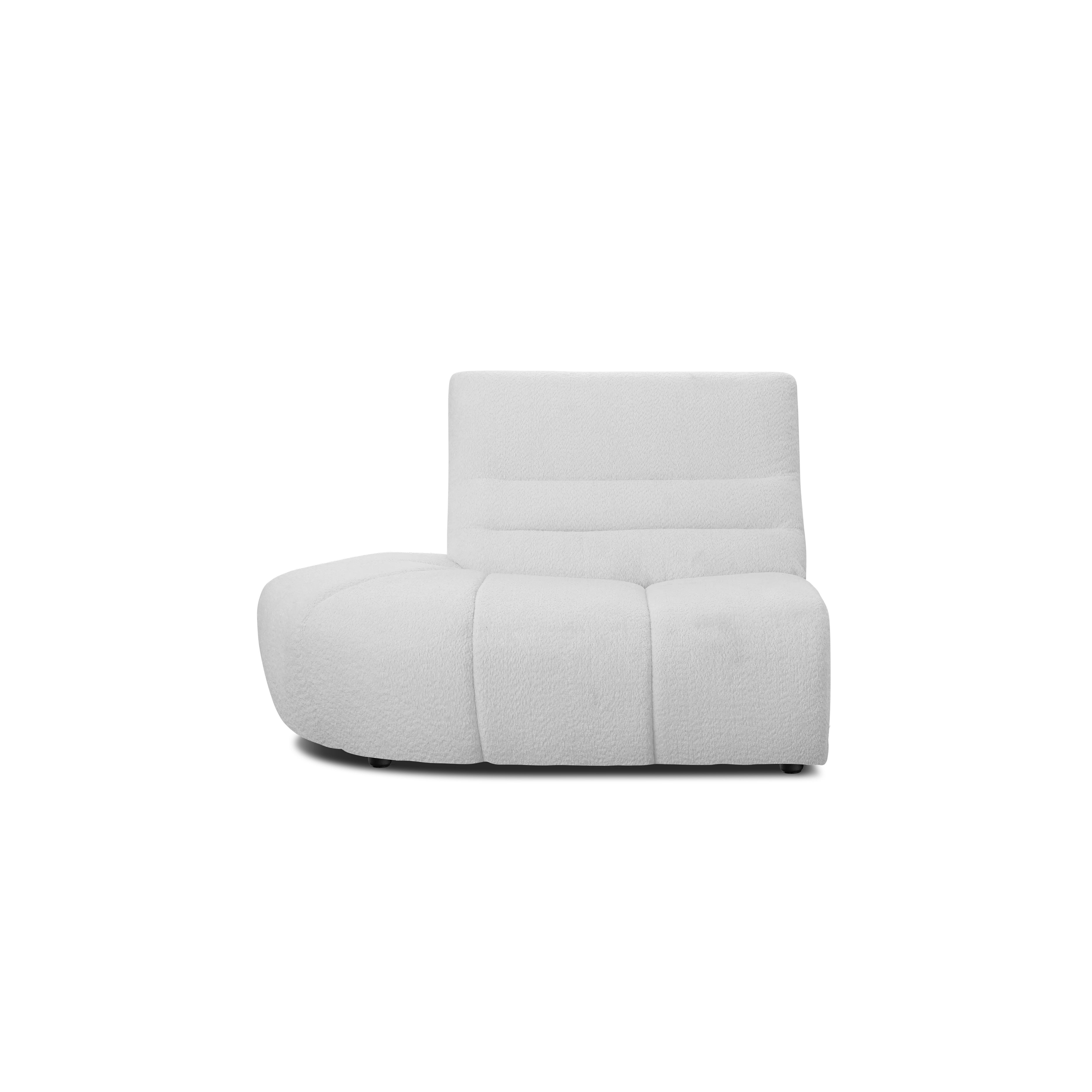 Tara 3 Seater Extended Sofa - Grey - 10 - Luxurious, plush, white sofa with soft, textured upholstery., Modern, minimalist