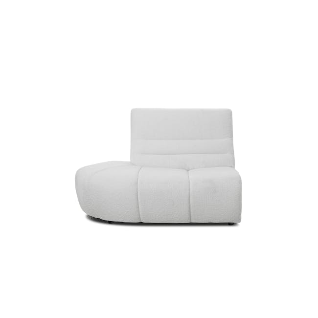 Tara 3 Seater Extended Sofa - Grey - 10 - Luxurious, plush, white sofa with soft, textured upholstery., Modern, minimalist