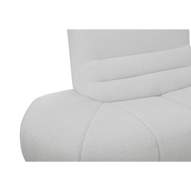 Tara 3 Seater Extended Sofa - Grey - 11 - Luxurious, plush, white sofa with soft, textured upholstery., Modern, minimalist