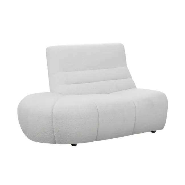 Tara Large Corner Sectional Extended Sofa - Grey - 6 - Luxurious white upholstered chair, soft, plush fabric, ergonomic