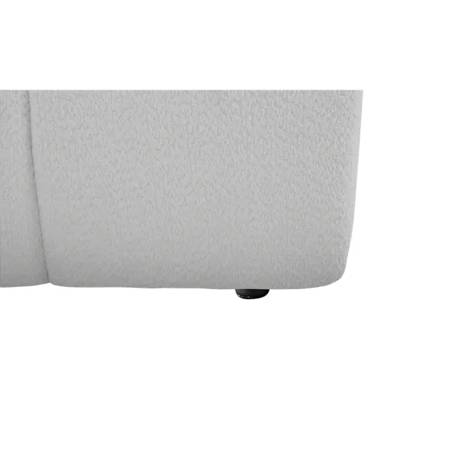 Tara Large Corner Sectional Extended Sofa - Grey - 10 - Soft, textured, fluffy carpet, White, textured fabric surface