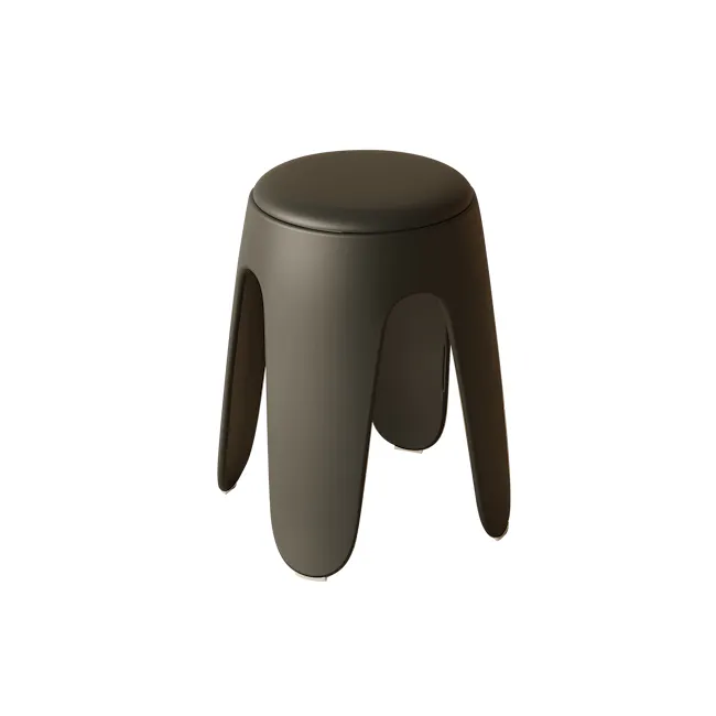 Noki Stackable Stool - Black (Faux Leather) - 1