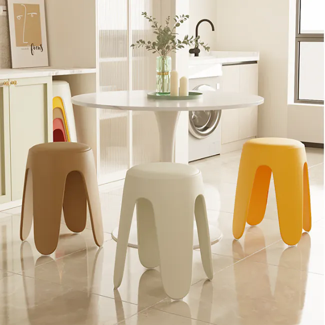Noki Stackable Stool - Black (Faux Leather) - 4