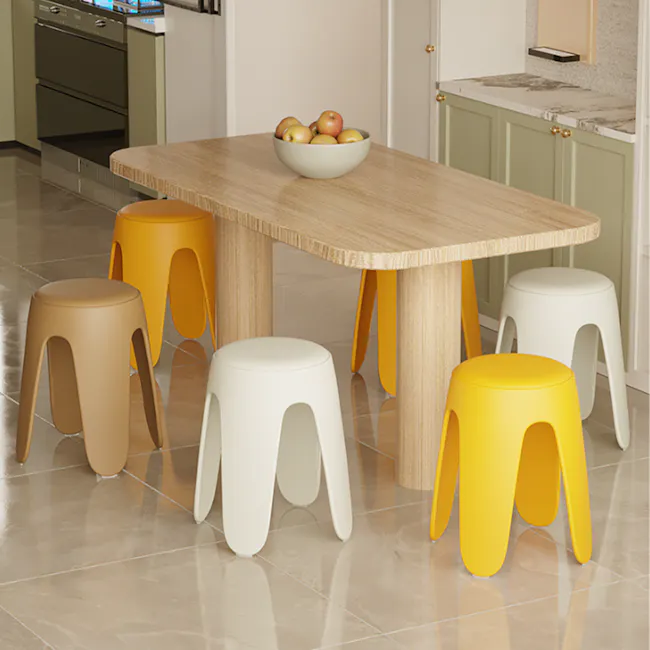 Noki Stackable Stool - Black (Faux Leather) - 6