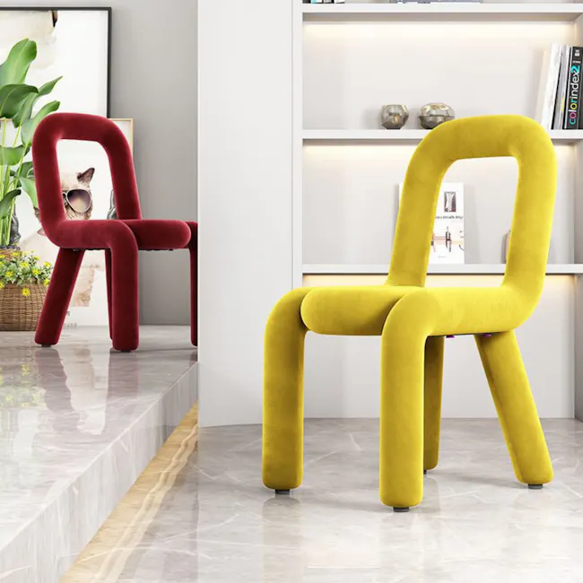 Pilo Chair - White (Velvet) - 3