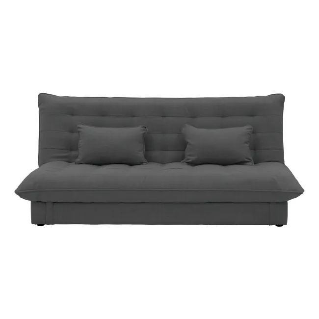 Tessa 3 Seater Storage Sofa Bed - Charcoal (Eco Clean Fabric) - 17 - modern gray sofa, minimalist design, tufted upholstery
