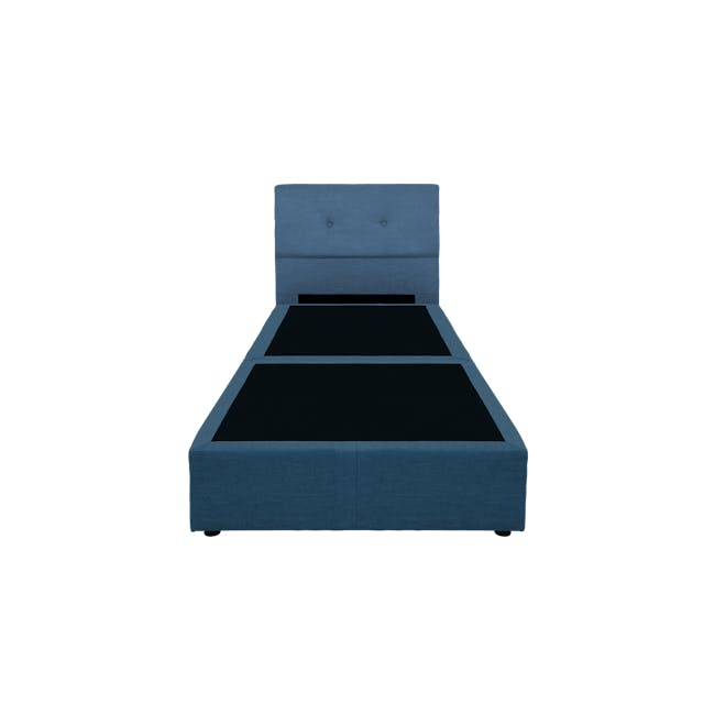 ESSENTIALS Single Headboard Box Bed - Denim (Fabric) - 1