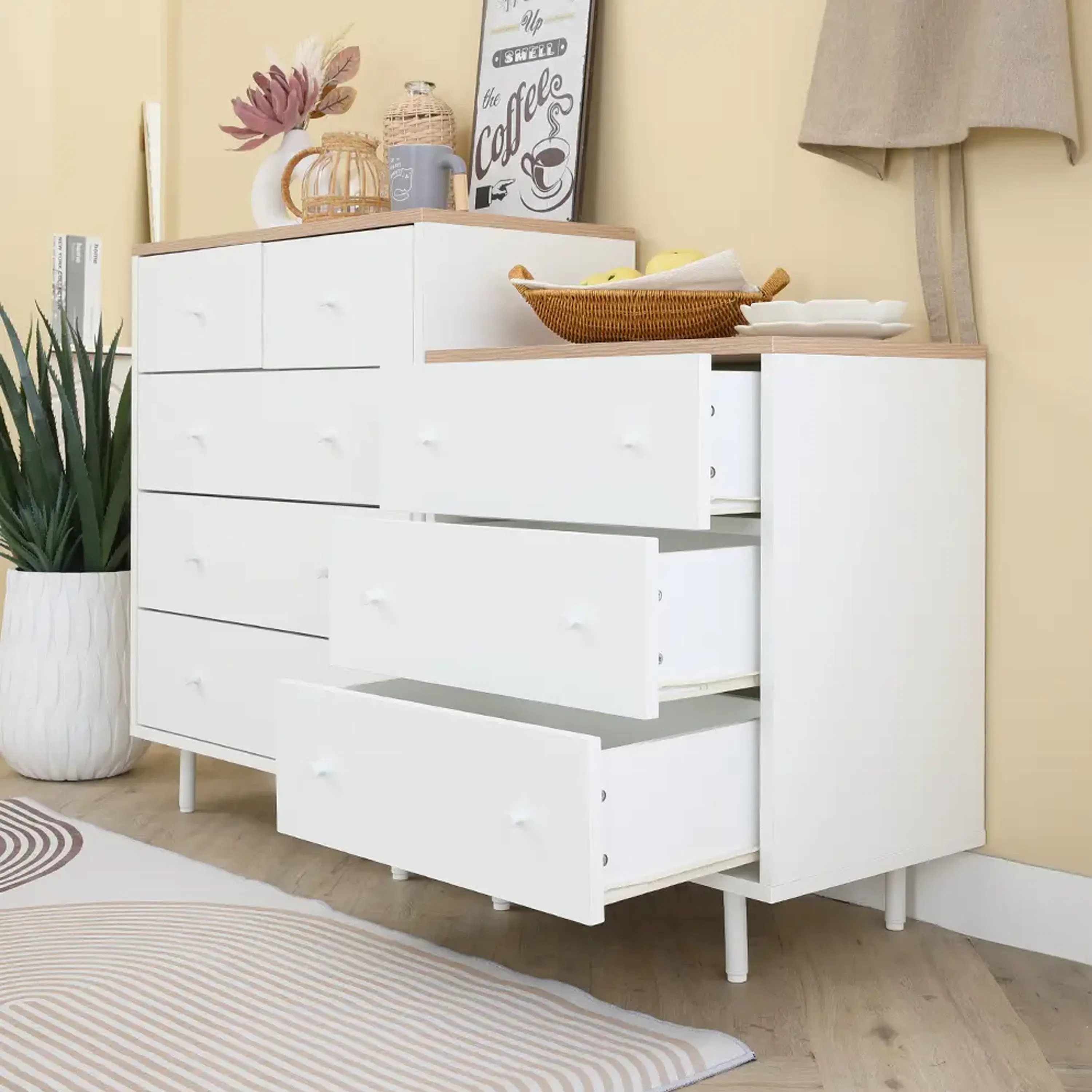 Madeline Modular 3 Drawer Chest 0.6m - 10 - White, minimalist, modern, contemporary, cozy, homey, stylish, elegant, natural
