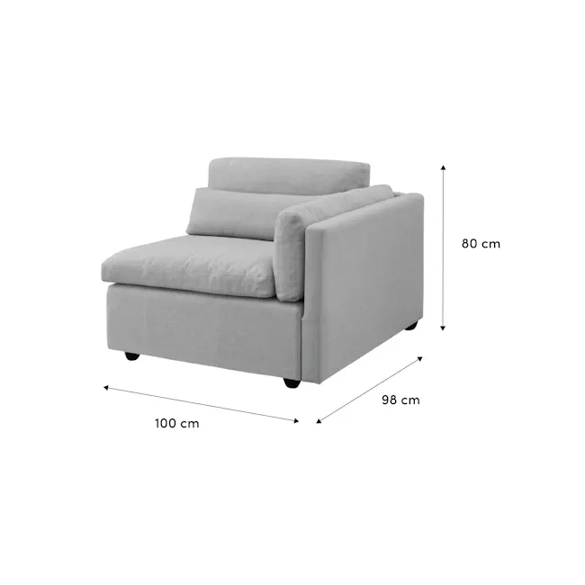 (As-is) Liam Right Arm Unit - Ivory (Fabric) - 12