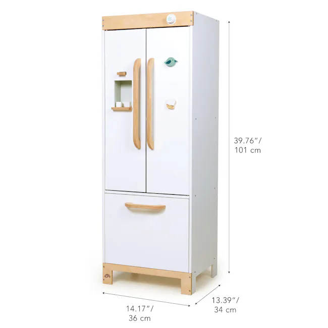 Tender Leaf Toy Kitchen - Refrigerator - 9 - Wooden cabinet with sliding doors, height 101 cm, width 76", depth 34 cm