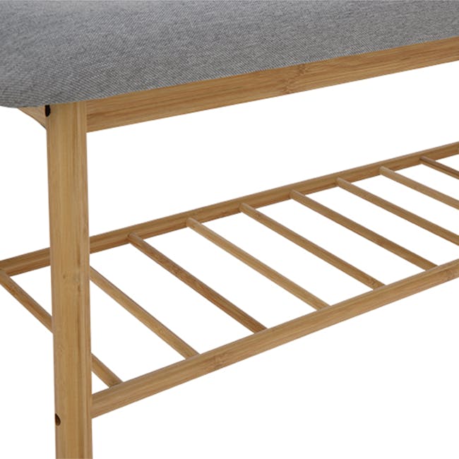 Jassi Shoe Rack Bench 0.9m - 5 - Wooden ladder, minimalist design, light wood finish, sturdy construction, step ladder