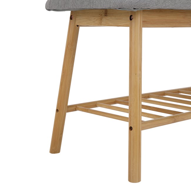 Jassi Shoe Rack Bench 0.9m - 6 - Wooden frame, natural finish, sturdy legs, simple design, minimalist style, light wood