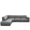 Milan 4 Seater Corner Extended Sofa - Lead Grey (Faux Leather)