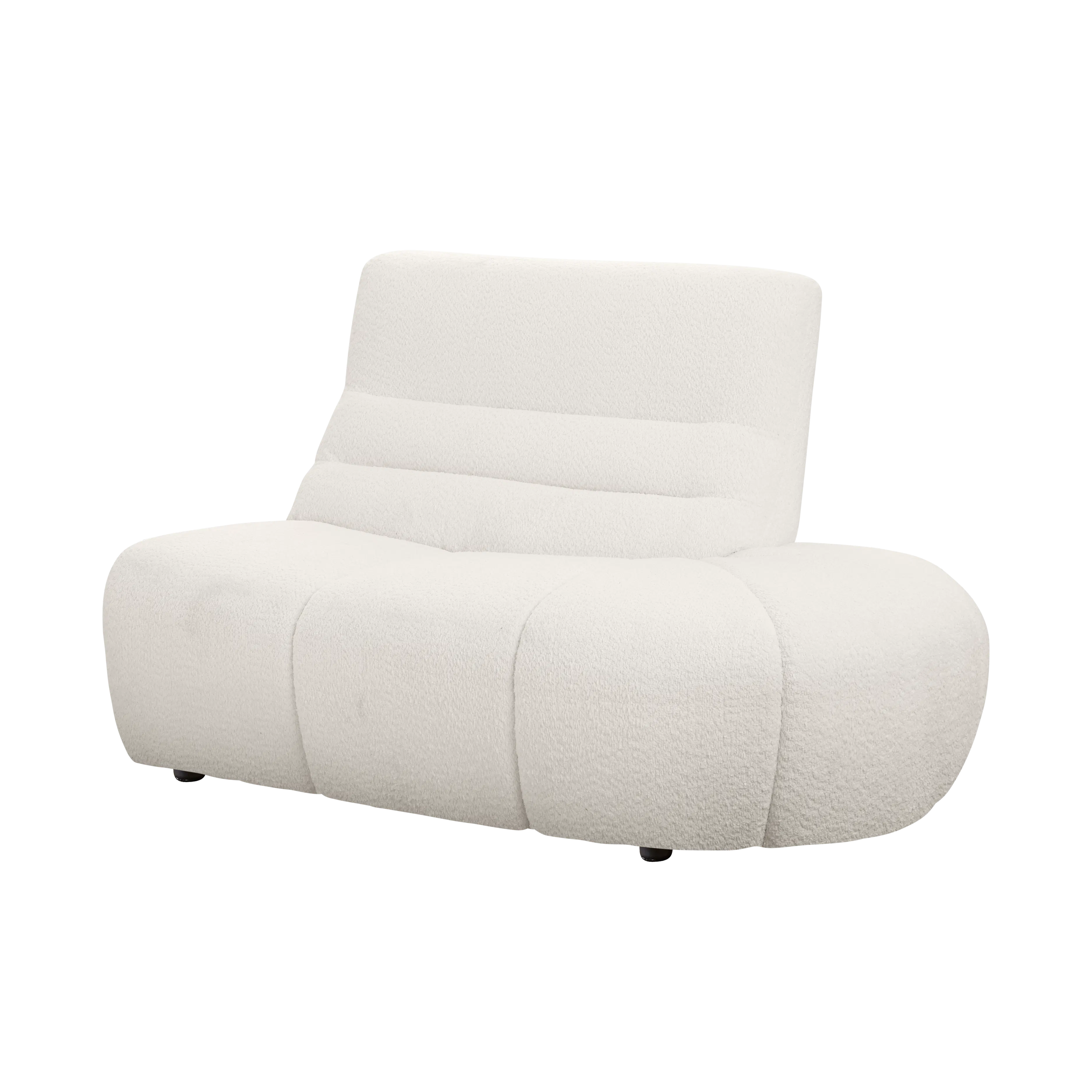 Tara 3 Seater Corner Extended Sofa - Beige - 16 - Luxurious white plush armchair, modern design, ergonomic cushioning, soft
