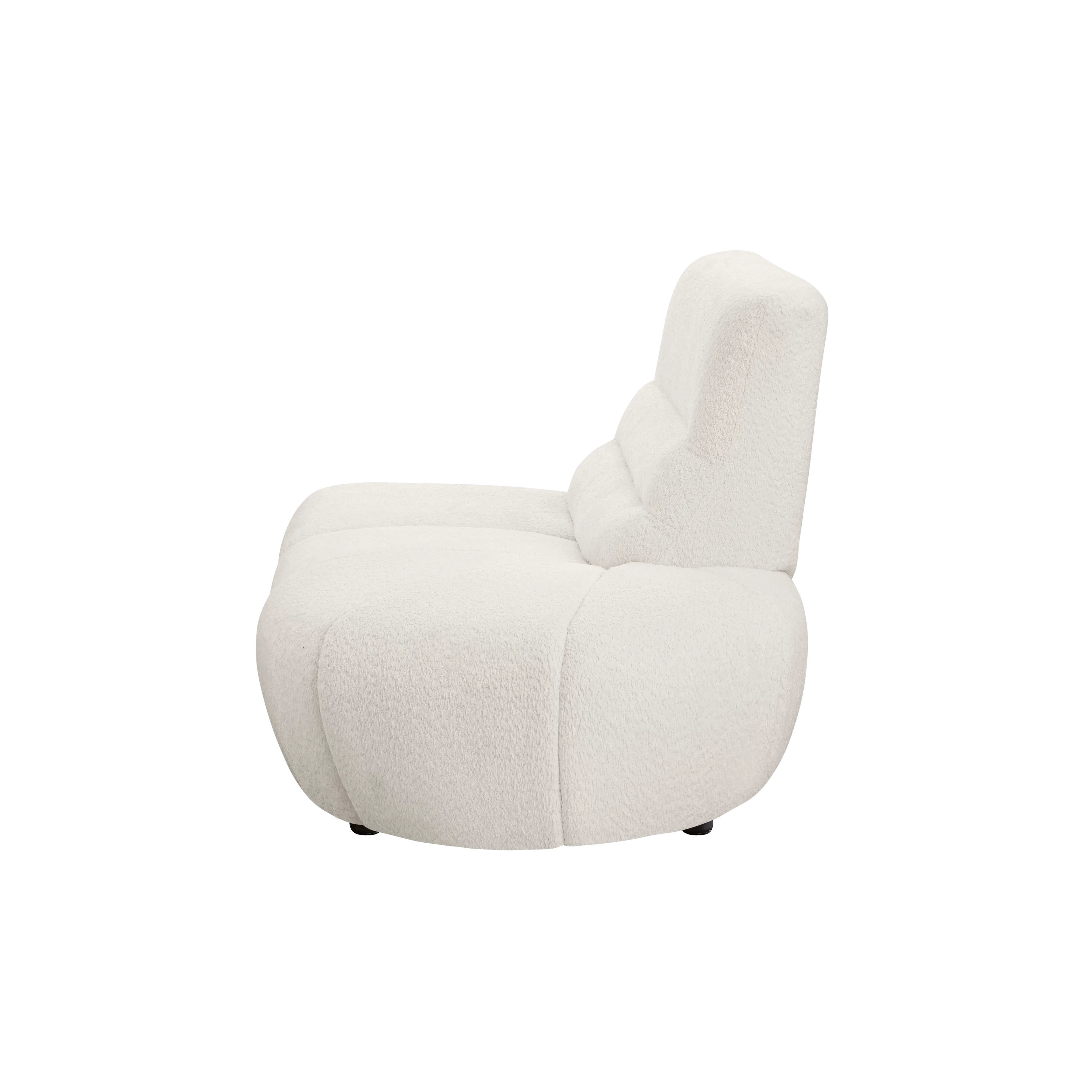 Tara 3 Seater Corner Extended Sofa - Beige - 17 - White plush recliner, modern design, cozy seating, soft fabric, ergonomic