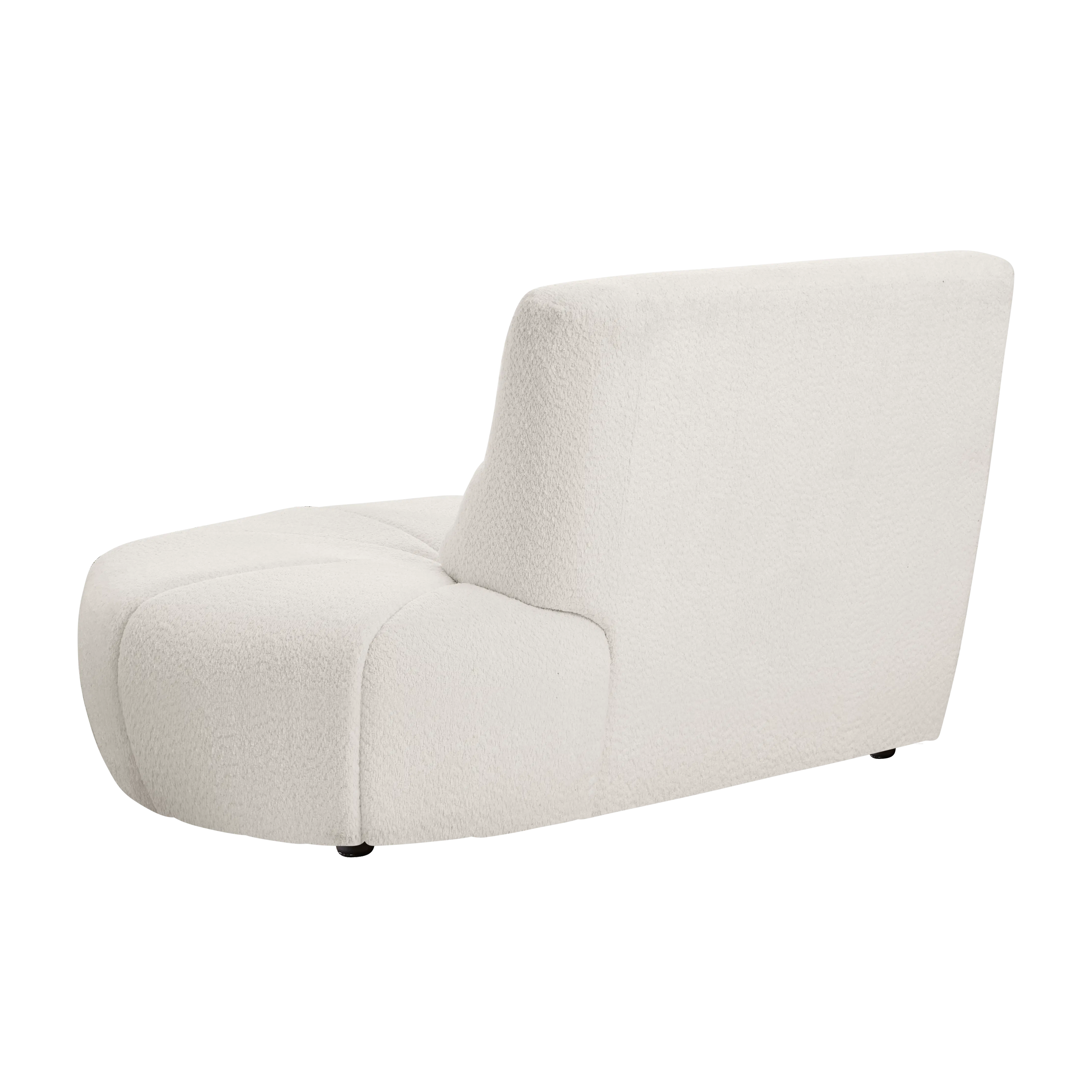 Tara 3 Seater Corner Extended Sofa - Beige - 18 - White plush armchair, modern design, cozy seating, soft fabric, ergonomic