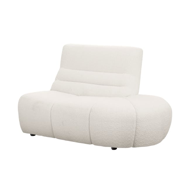 Tara 3 Seater Extended Sofa - Beige - 12 - Luxurious white plush armchair, modern design, ergonomic cushioning, soft