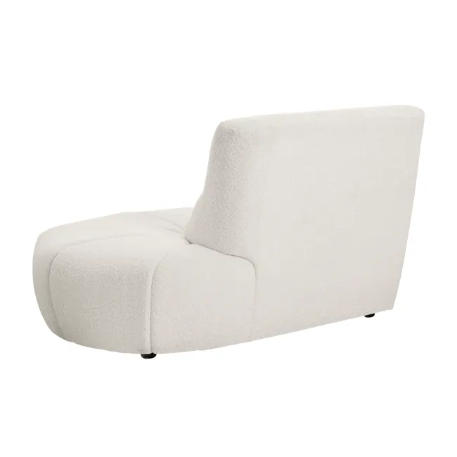 Tara 4 Seater Extended Sofa - Beige - 32 - White plush armchair, modern design, cozy seating, soft fabric, ergonomic