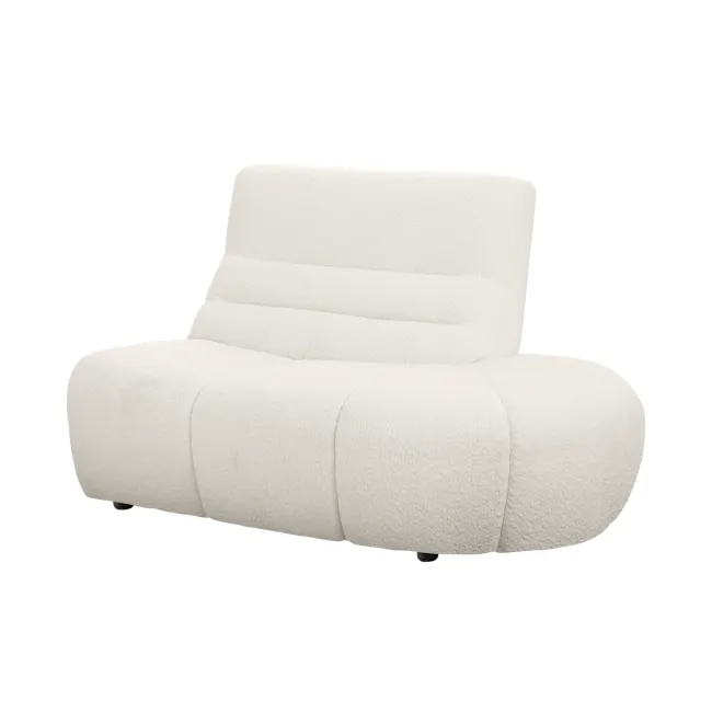 Tara 4 Seater Extended Sofa - Beige - 34 - Luxurious white plush armchair, modern design, ergonomic cushioning, soft
