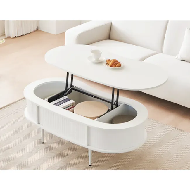 Roman Lift-Up Coffee Table 1.2m - White - 12