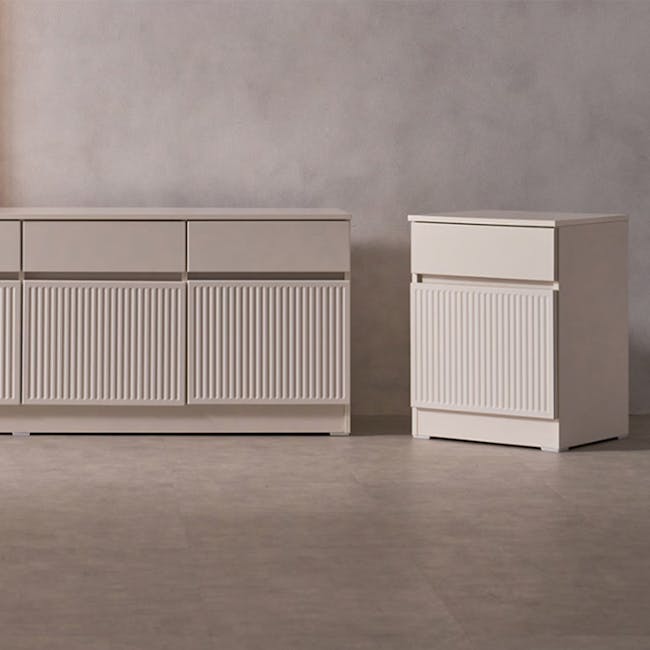 (As-is) Wynn Bedside Table - Cream White - 1 - 21