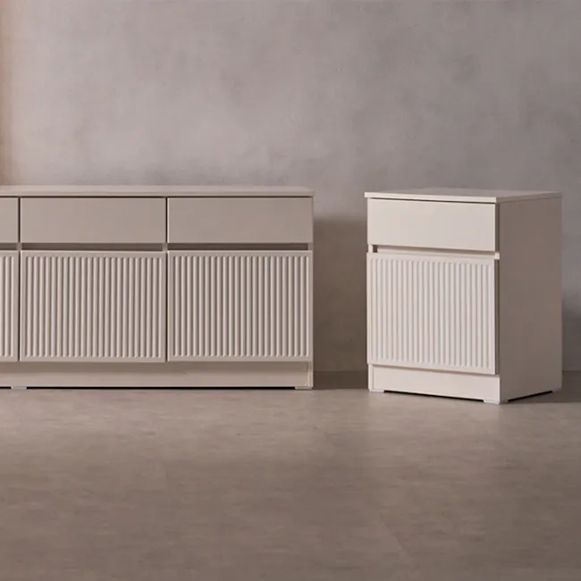 Wynn Bedside Table - Cream White - 13 - Modern minimalist cabinet, sleek design, white color, contemporary furniture