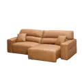 Forte 4 Seater Power Sliding Extension Sofa - Oslo Tan (Top Grain Leather) - Zero Wall
