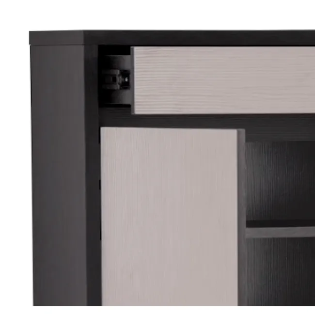 Harvey 2 Door Shoe Cabinet - Grey - 7 - Wooden cabinet with sleek design, modern furniture, minimalist decor, contemporary